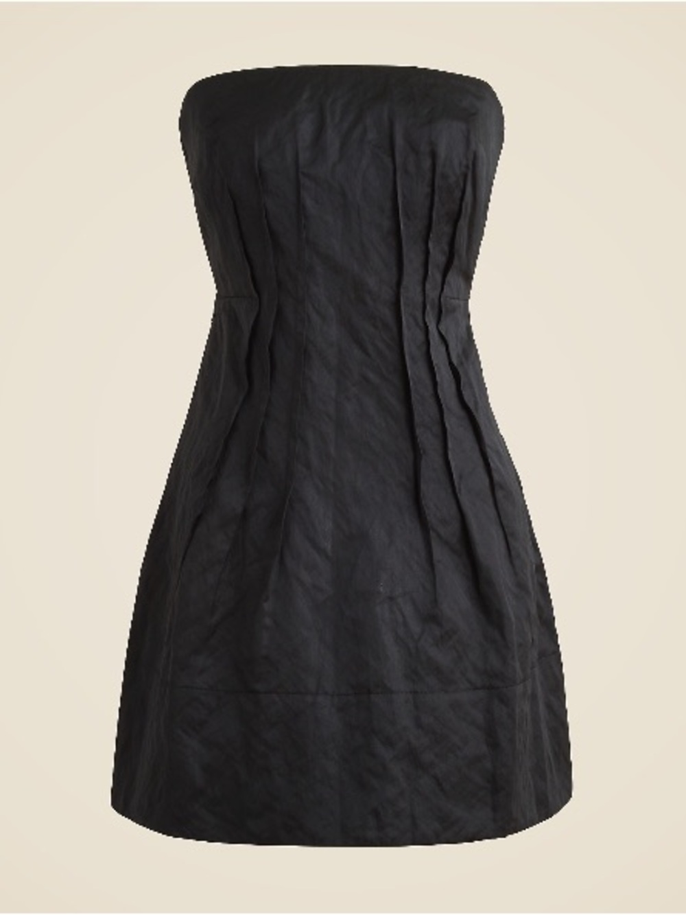 NWT J. Crew Collection Black Strapless Mini Dress in Memory Satin
